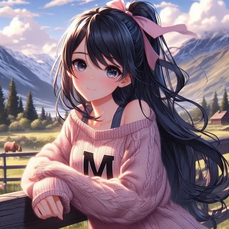 anime girl dp for Instagram, anime girl by the sea, blue-haired anime dp