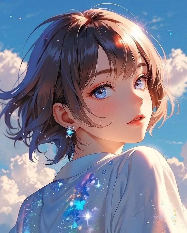 anime girl dp for Instagram, cheerful anime girl, anime girl with balloons