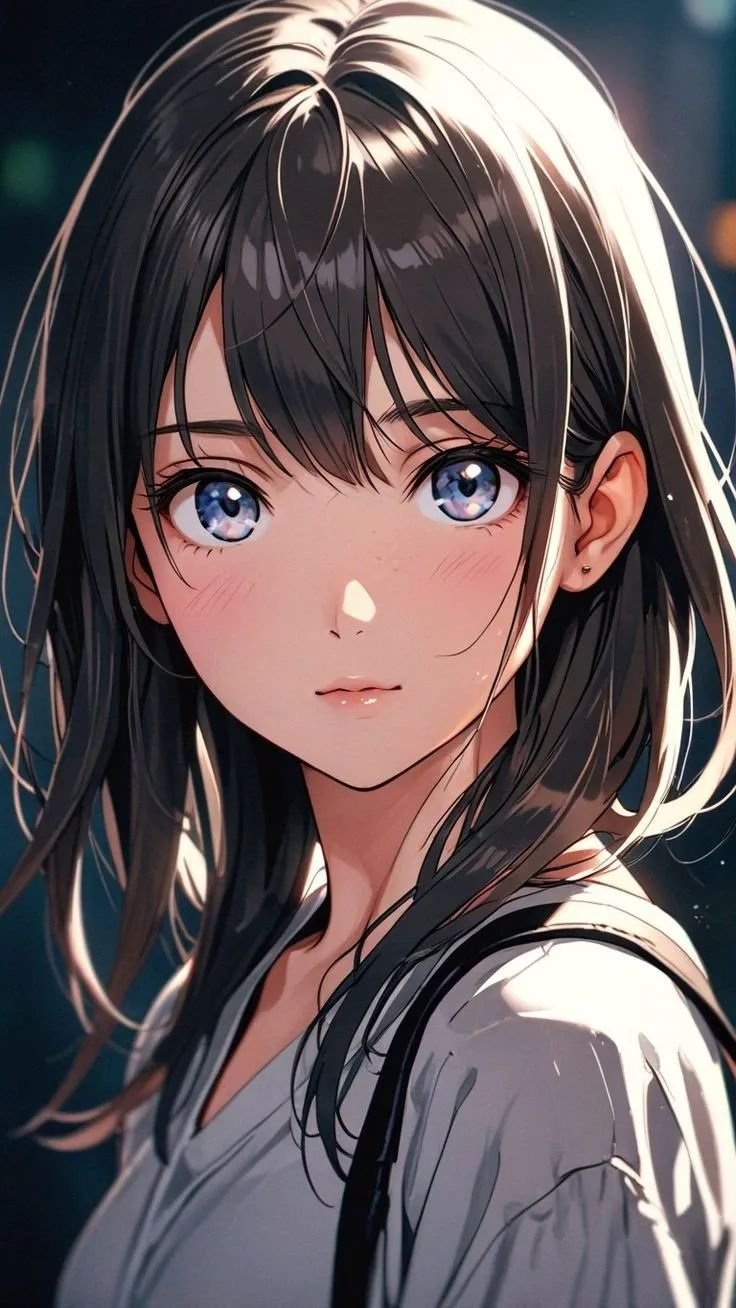 anime girl dp for Instagram, dreamy anime girl, night sky anime dp