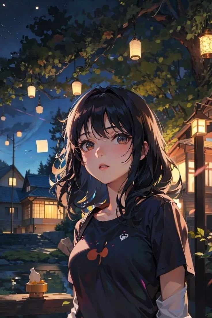 anime girl dp for Instagram, cozy evening anime girl, tea anime dp